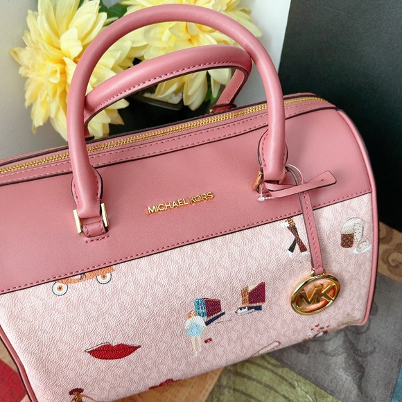 Michael Kors MK Jet Set Girls Travel Medium Duffle Bag + Wallet SET NWT - Picture 2 of 9